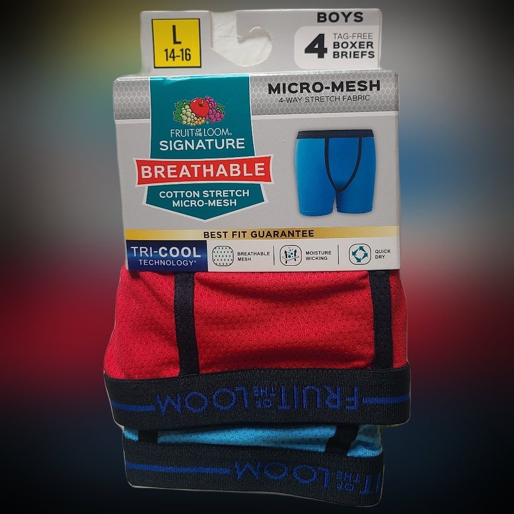 New! Fruit of the Loom boys Tag Free boxer briefs